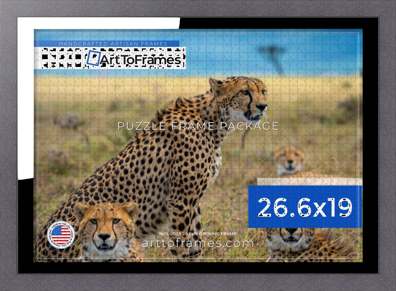 ArtToFrames 26.6x19 INCH / 68x48 CM Puzzle Frame for 1000 piece Puzzles.This 1.25 Inch Custom MDF Frame for Puzzles Comes with Economy Acrylic, Available in Multiple Colors